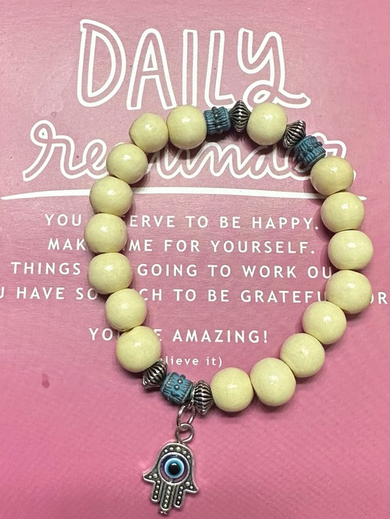 Jewelry - Handcrafted Wood & Hamsa ✨🪬✨ Beaded Bracelet